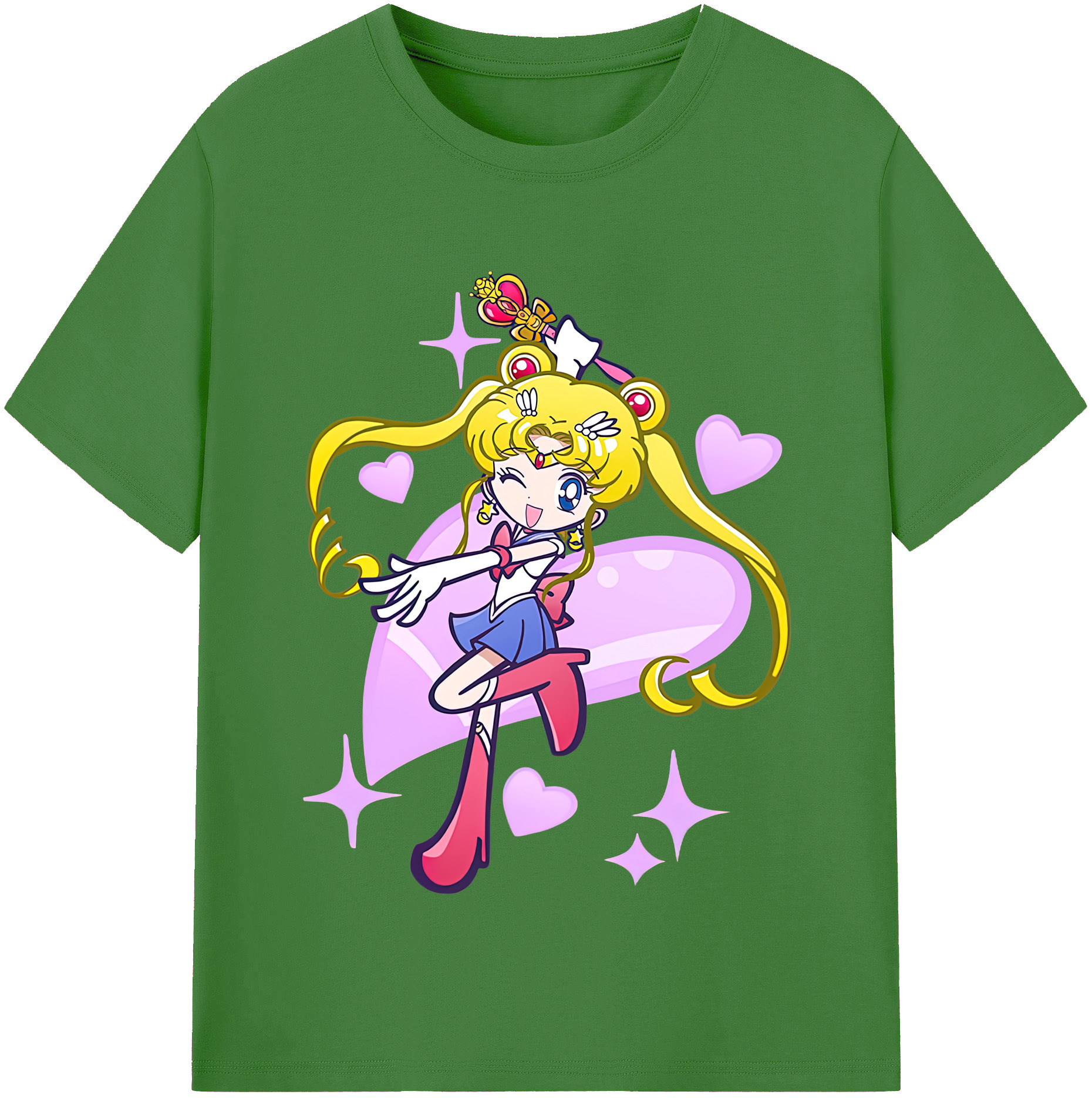 （画像用） 美少女戦士セーラームーン 月野 うさぎ つきの うさぎ Sailor Moon Tsukino Usagi レディースカジュアルプリントTシャツ（綿100％）